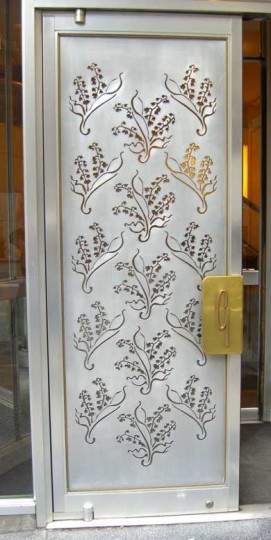 Stenciled Metal Door